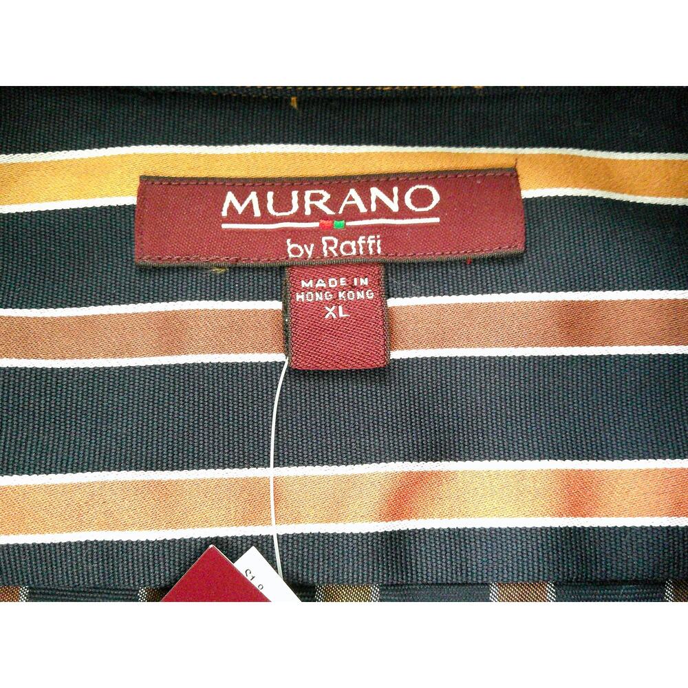 NWT Murano by Raffi Cotton Long Sleeve Black Striped Button Up Shirt-Men's XL - Picture 6 of 9